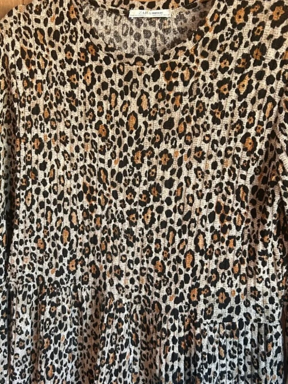 ZARA Animal Print Print Long Sleeve Dress